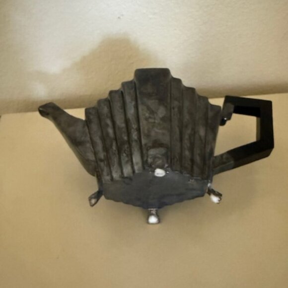 20th Century Art Deco Silverplate Teapot With Ebony Handle - Picture 3 of 5